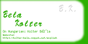 bela kolter business card